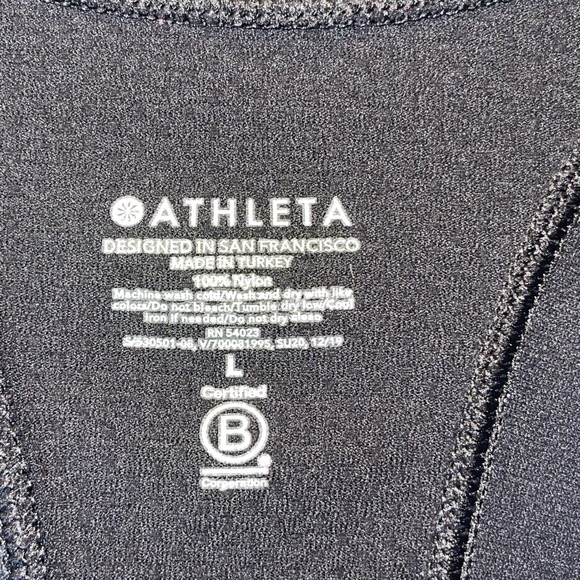 Athleta Black Topanga Racerback Workout Compression Fitted Tank Top Women Sz L - Picture 8 of 11